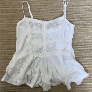 White Lace Denim & Supply tank